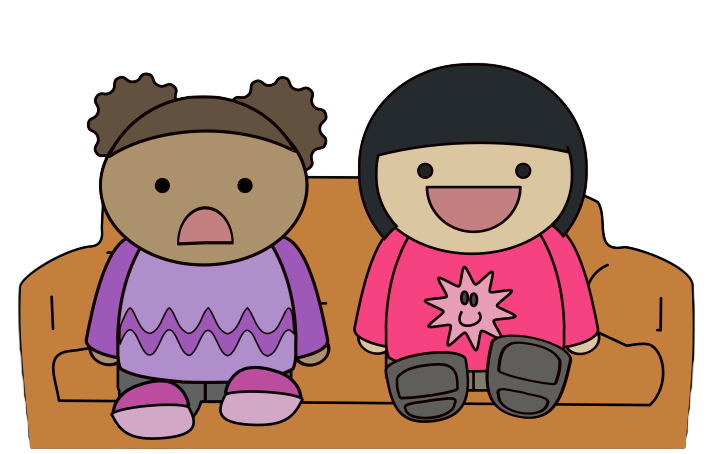 712x454 Free Two Kids Watching Tv Clip Art