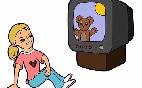500x310 Girl Watching Tv Clipart