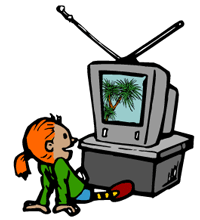 200x220 Kid Watching Tv Clipart