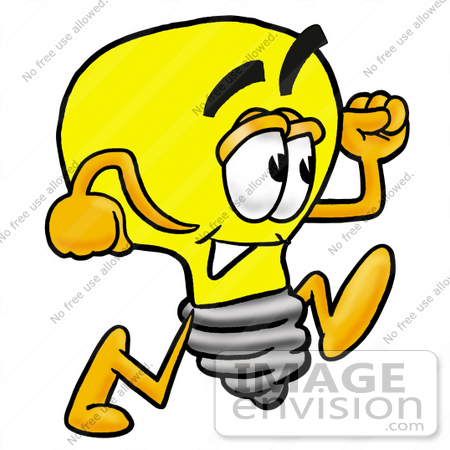 450x450 Clip Art Graphic Of A Yellow Electric Lightbulb Cartoon Character