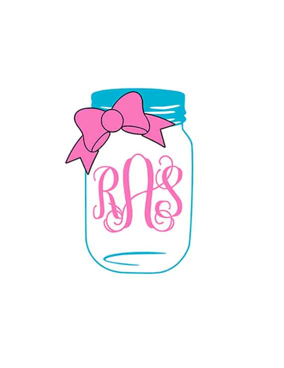 570x738 Mason Jar Svg Bow Mason Jar Monogram Svg Svg Files