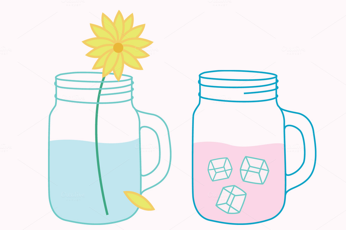1160x772 Mason Jar With Straw Clipart Collection