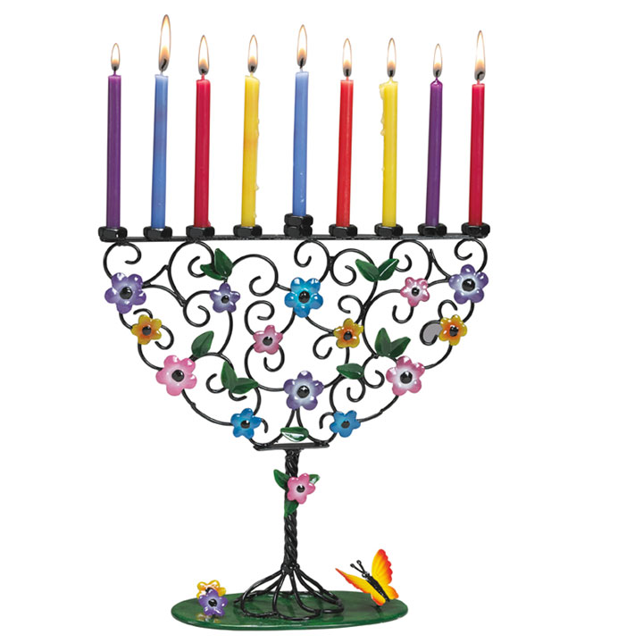 720x720 Hand Crafted Tree Metal Menorah