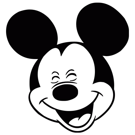 512x512 Mickey Mouse Black And White Face