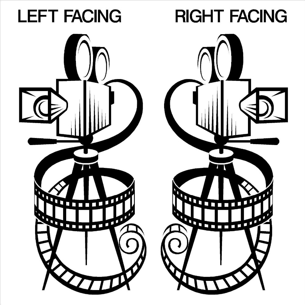 1000x999 Movie Camera Film Reel Home Cinema Vintage Theatre Vinyl Wall Art