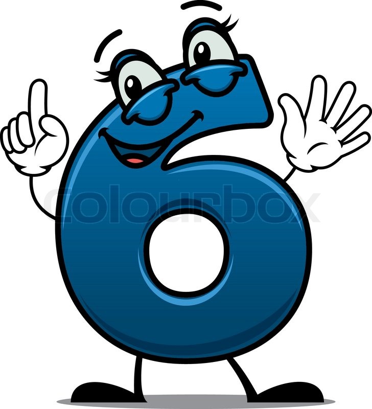 728x800 Waving Happy Number 6 With An Adorable Smile Raising A Finger