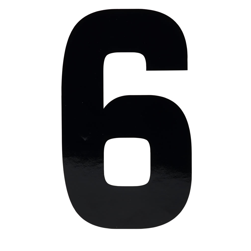 1000x1000 Wilko Self Adhesive Vinyl Number 6 Black 150mm