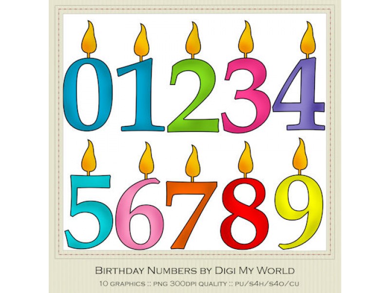 800x600 Birthday Numbers Clipart