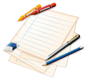 300x267 Illustration Of Paper With Drawing Of Pencil, Crayonsnd