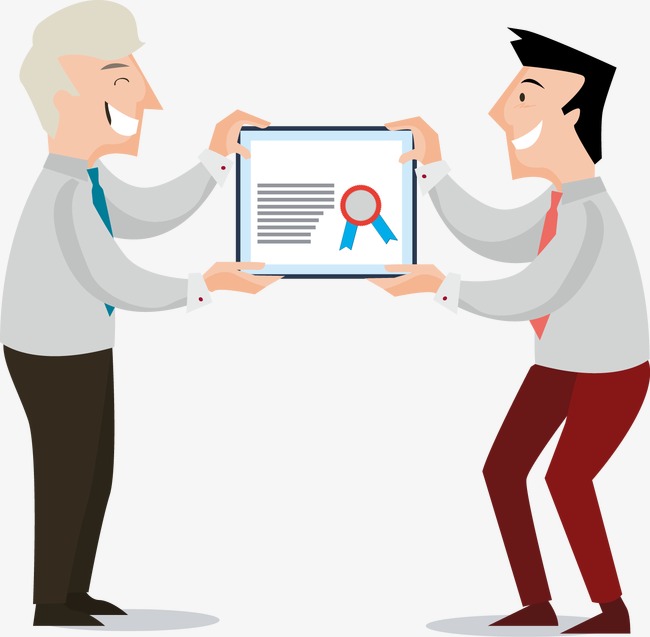 650x637 Vector Work People Awarded A Certificate, Vector, Business