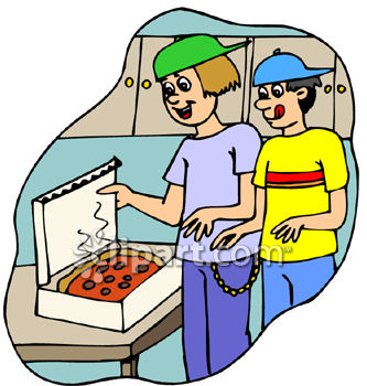 333x350 People Eating Pizza Clipart