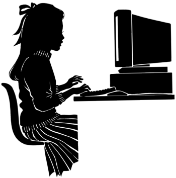 350x354 Clipart Girl Working