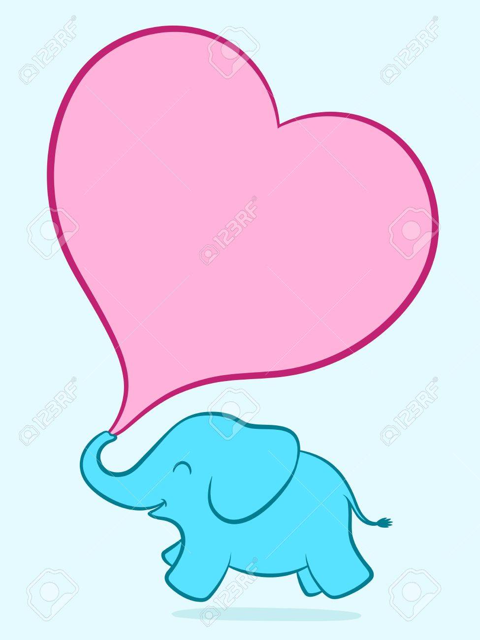 975x1300 Cartoon Illustration Of A Turquoise Blue Baby Elephant Calf