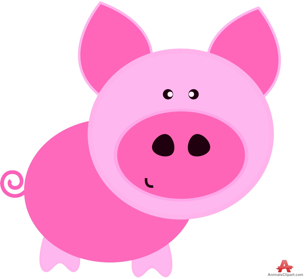 999x909 Pink Pig Cartoon Character Design Free Clipart Design Download