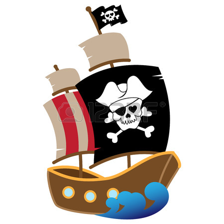 450x450 Vector Illustration Of A Pirate Ship Royalty Free Cliparts