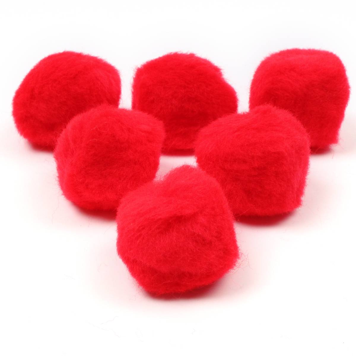 1200x1200 Bright Red Pom Poms 5cm 6 Pack Hobbycraft