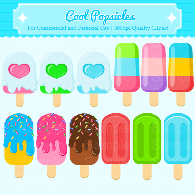 650x650 Cool Popsicles Clipart Set