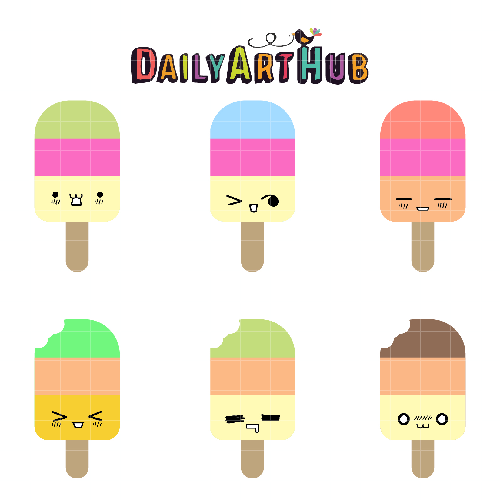1650x1650 Cute Popsicles Clip Art Set Daily Art Hub