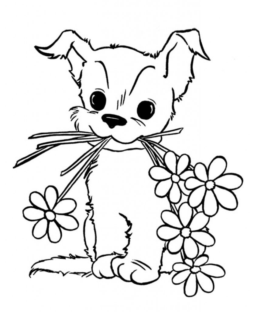 836x1024 Animal Puppy Pictures To Print Puppies To Color And Print Flower