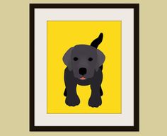 236x192 Stripe Labrador Puppy Dog Silhouette Print
