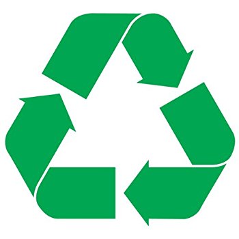350x350 Recycling Symbol Green Vinyl Cut Out Sticker 4.5