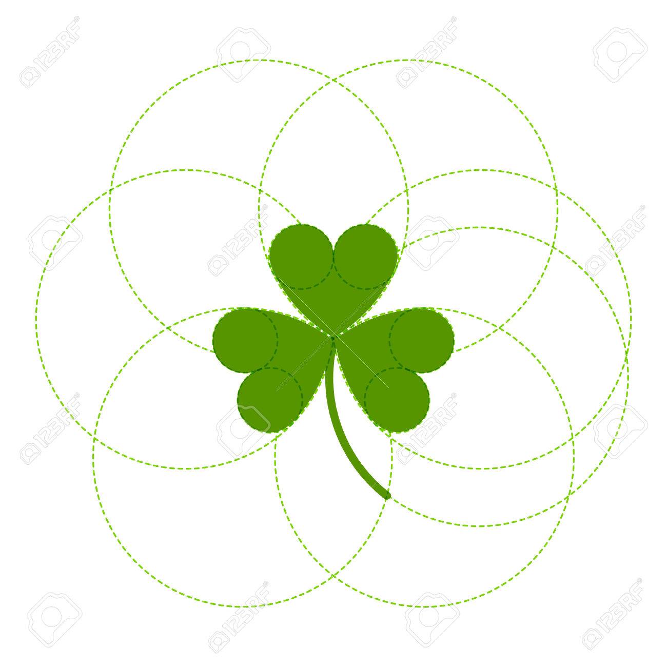 1300x1300 Green Clover Easy Logo. Irish Saint Patrick's Day Vector Symbol