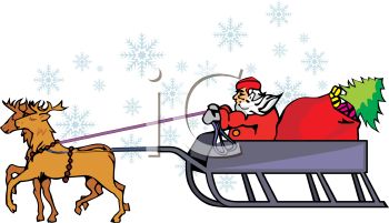 350x201 Reindeer Pulling Santa's Sleigh