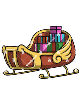 277x357 Santa Sleigh Clipart