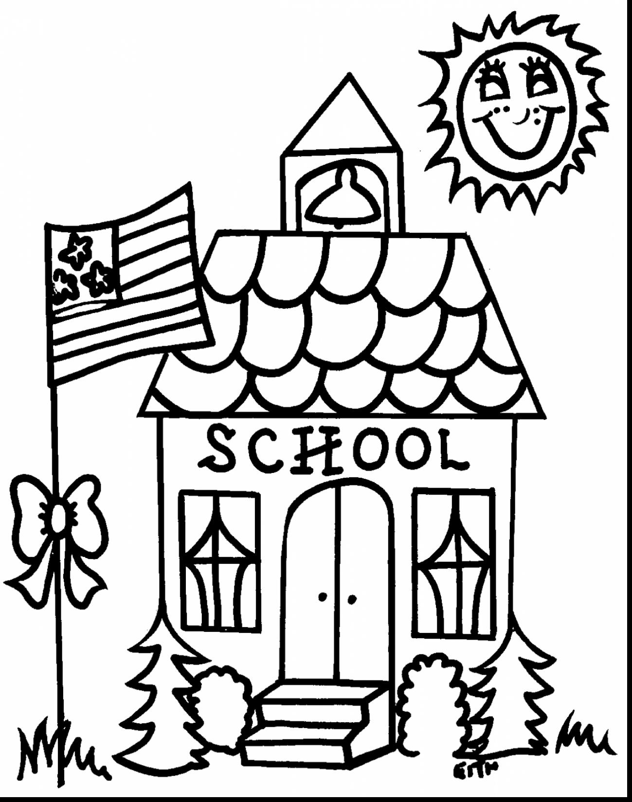 1299x1650 Unbelievable Coloring Page Of School House With Back To School