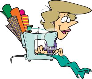 300x257 Smiling Woman Sewing Cloth With A Sewing Machine