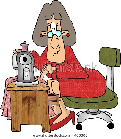 407x470 Lady Sewing Clipart