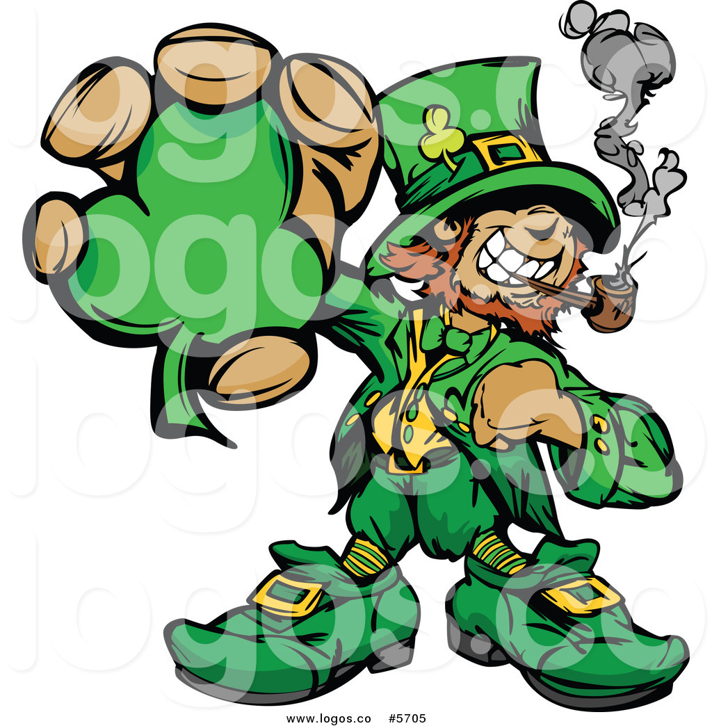 1024x1044 Royalty Free Vector Of A Logo Of A Leprechaun Smoking A Pipe