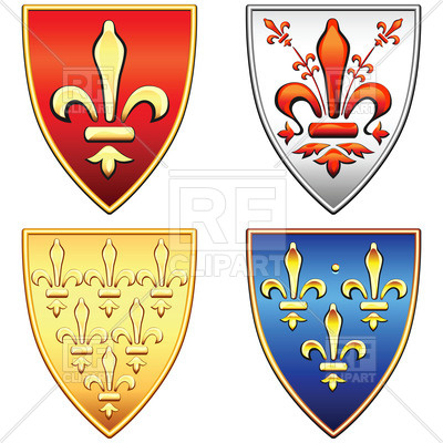 400x400 Traditional Old Shields With The Coat Of Arms Of France