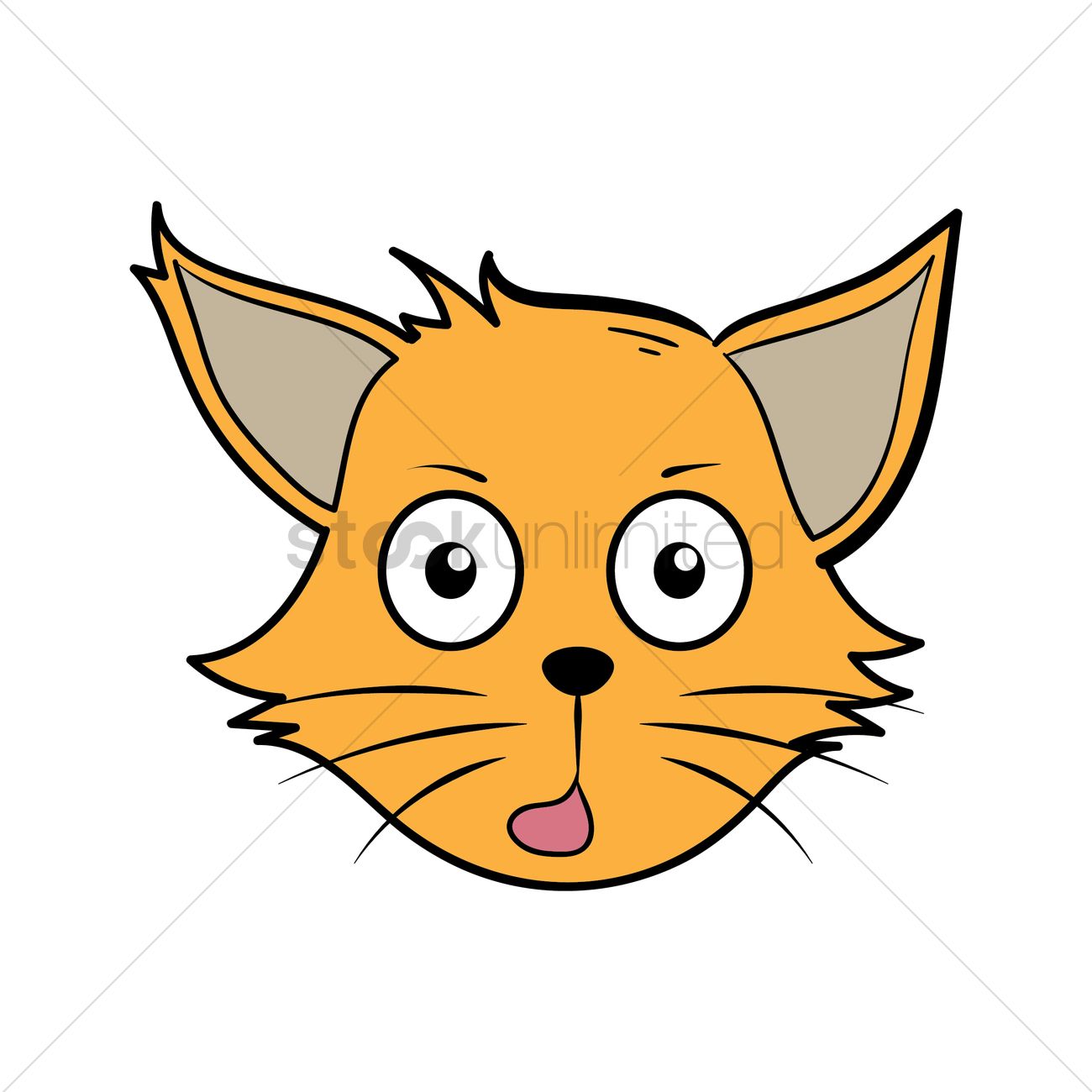 1300x1300 Cartoon Cat Shocked Vector Image