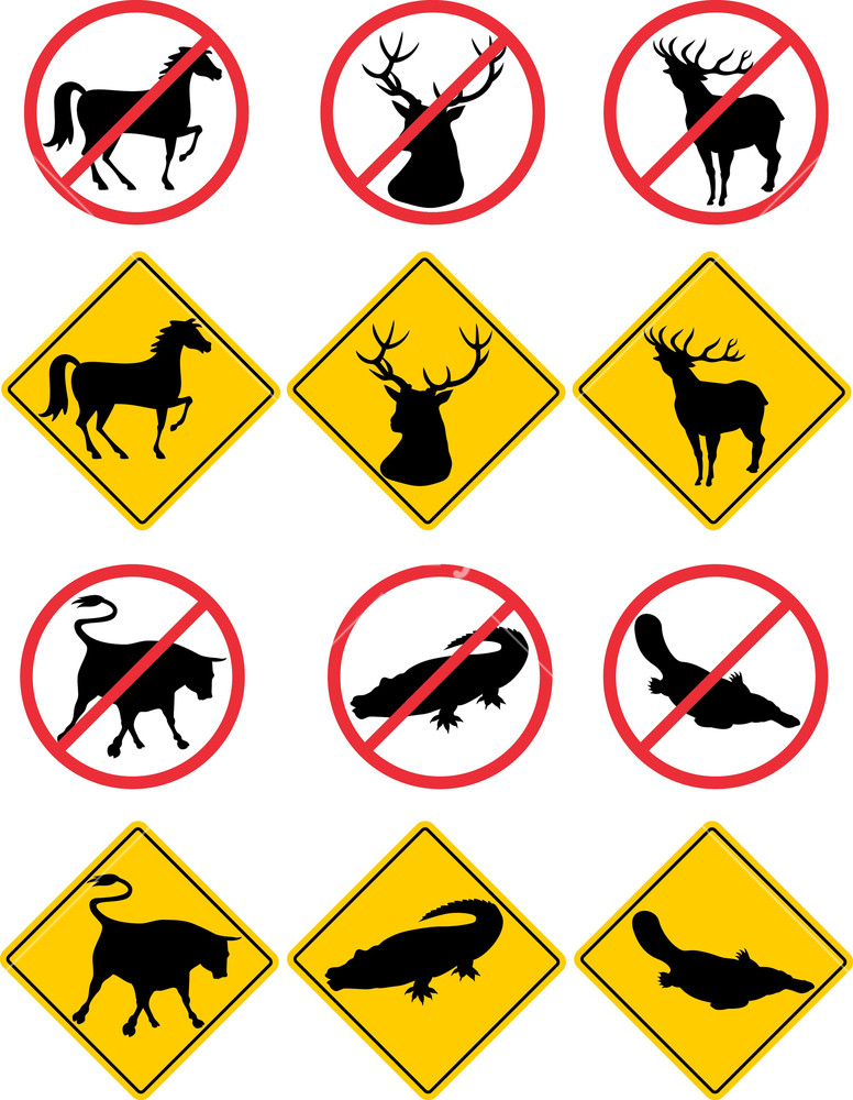 776x1000 Wildlife Symbols Signs Royalty Free Stock Image