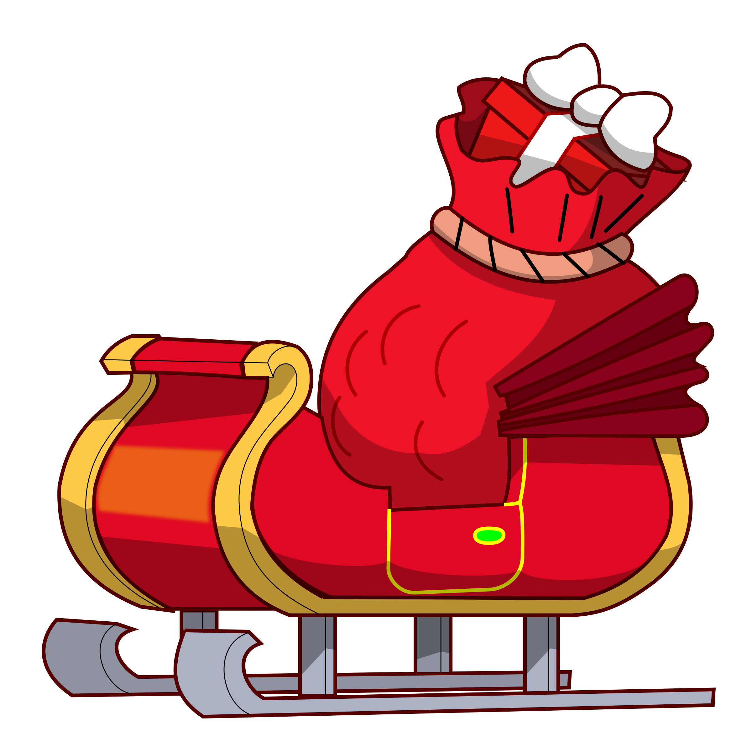 2400x2400 Clipart Of Santa In Sleigh