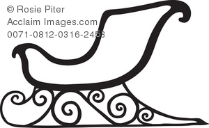 300x184 Free Clipart Illustration Of A Christmas Sleigh