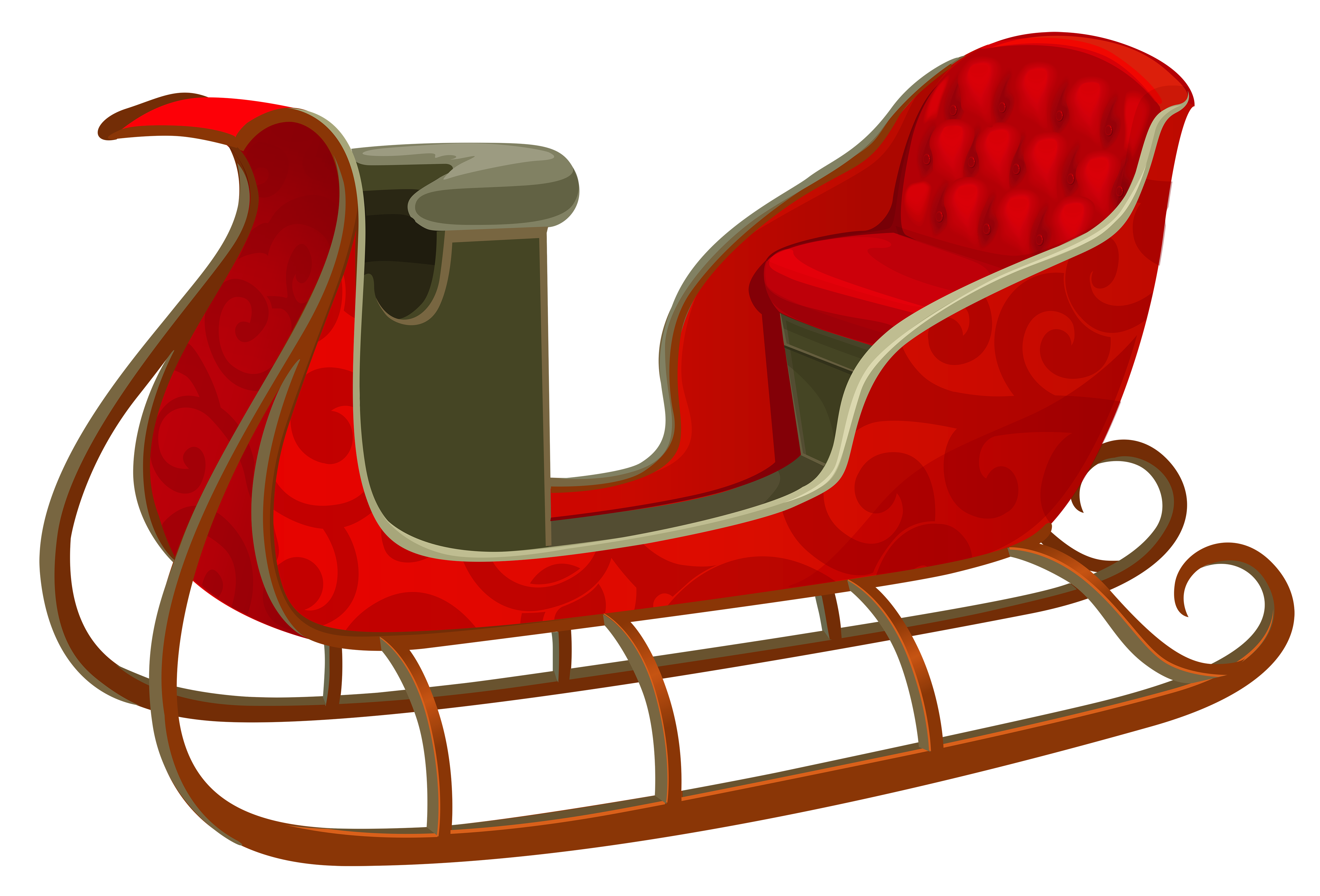 5000x3396 Sleigh Clipart Red Sled