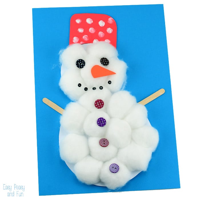700x700 Cotton Ball Snowman Craft
