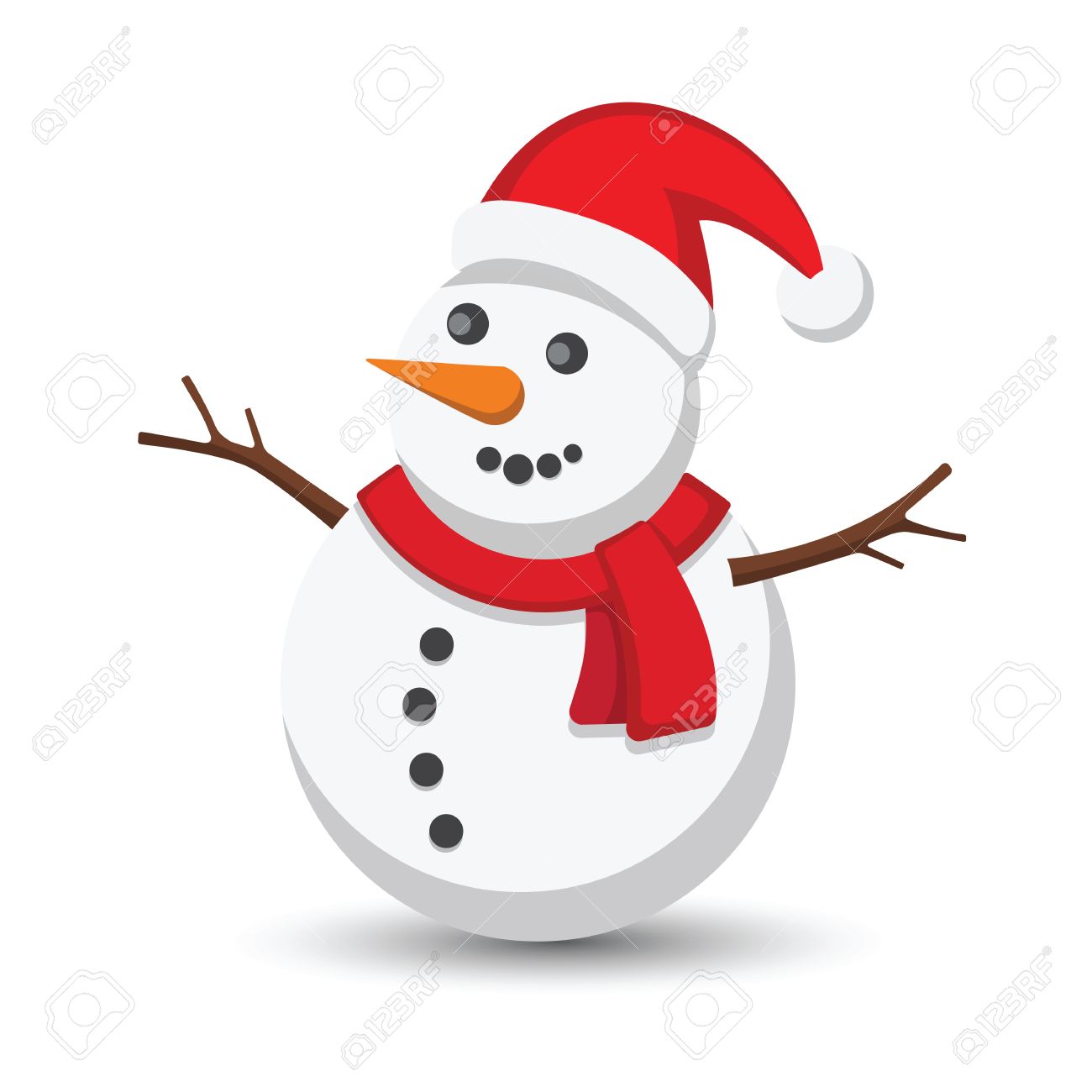1300x1300 Snowman Vector Illustration On White Background Royalty Free