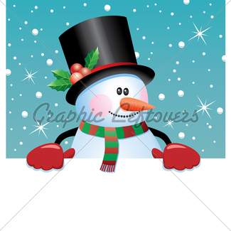 325x325 Vector Christmas Snowman With Santa Hat And Gloves Gl Stock Images