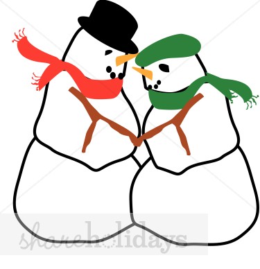 375x388 Snowmen Holding Hands Snowman Clipart
