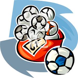 300x297 Free Clipart Image A Bag Of Soccer Balls