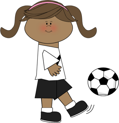 386x400 Girl Kicking Soccer Ball Clip Art