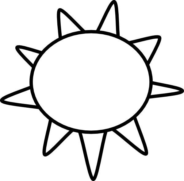 600x590 Sun Clipart Outline