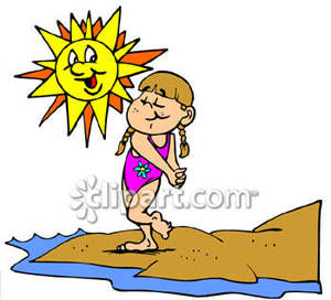 300x272 Girl Playing At The Beach On A Sunny Day