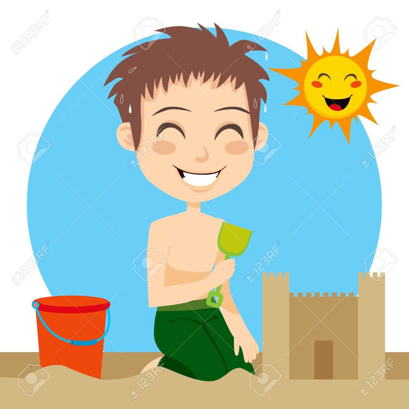 1300x1300 Sand Castle Clipart Sunny Day Beach