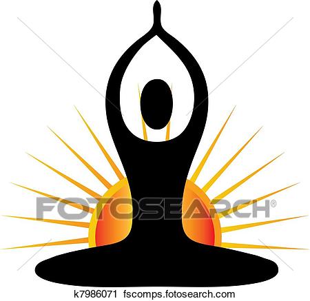 450x437 Clipart Of Yoga Figure In Sunny Day K7986071