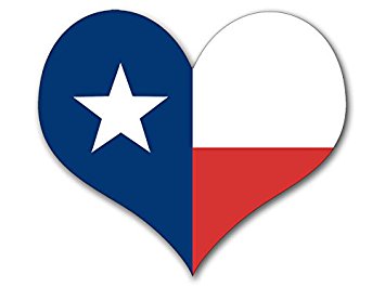 355x266 Heart Shaped Texas Flag Sticker (Tx Love Decal