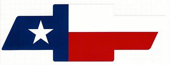 350x134 Texas Flag Chevy Bowtie Decal In Decals
